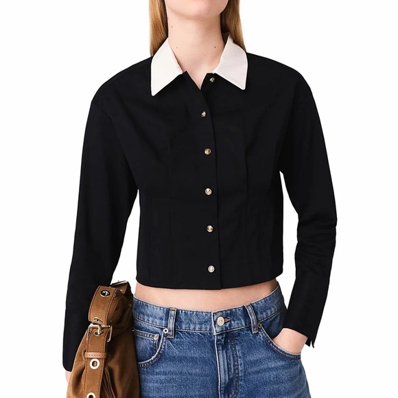 Colini Cropped Poplin Shirt - Picture 1 of 7